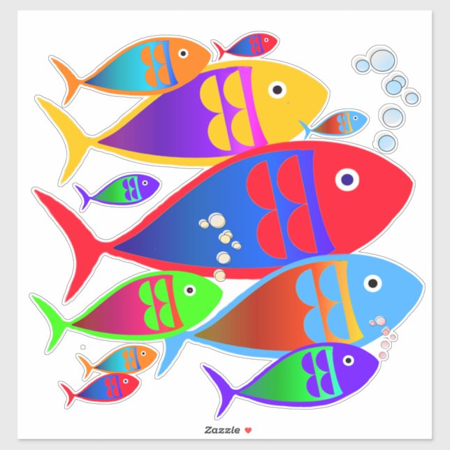 Colourful Fish Art Décor Design (Sheet)