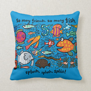 Colourful Fish Friends Throw Pillow