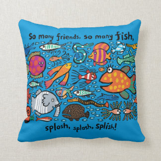 Colourful Fish Friends Throw Pillow