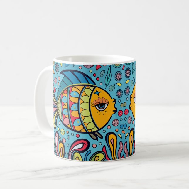 Colourful fish in the reef coffee mug (Front Left)