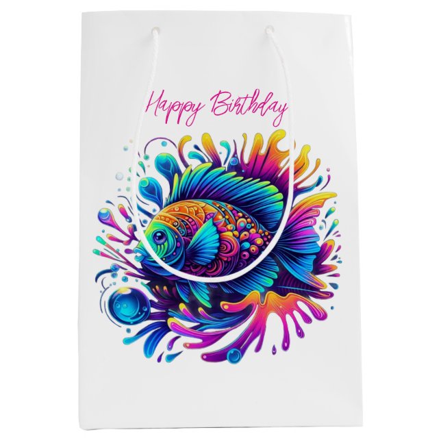 Colourful Fish- Medium Gift Bag (Front)