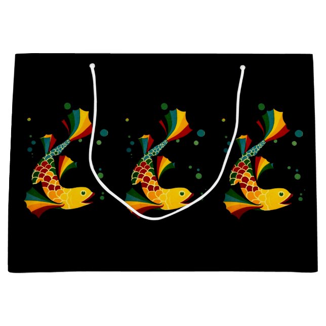 colourful fish ‘n bubbles large gift bag (Front)