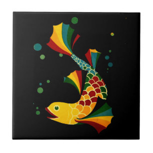 colourful fish ‘n bubbles tile