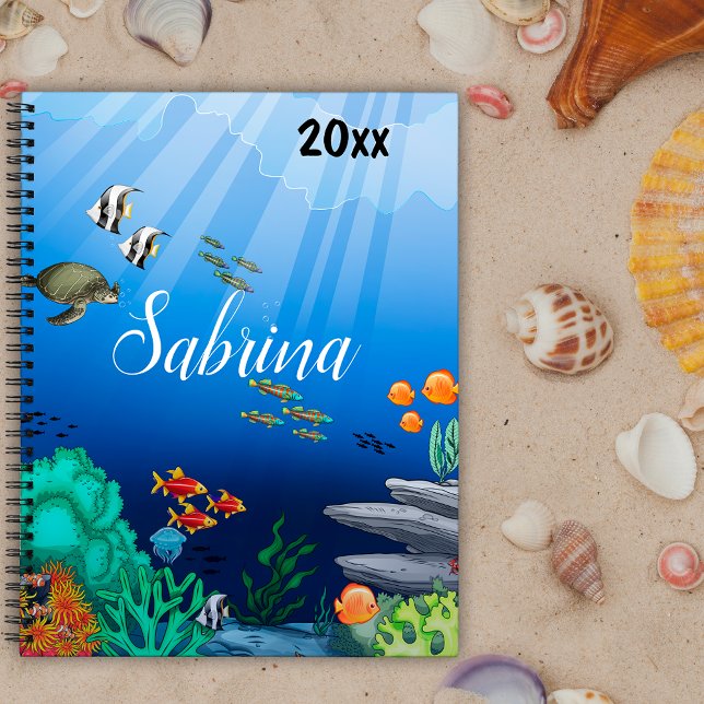 Colourful fish, ocean & blue seabed customized planner (Creator Uploaded)