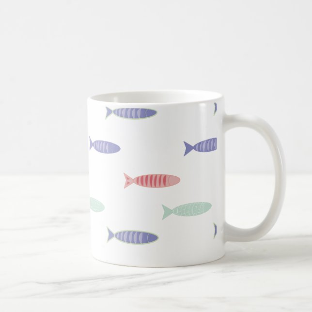  Colourful Fish Pattern Coastal Coffee Mug (Right)
