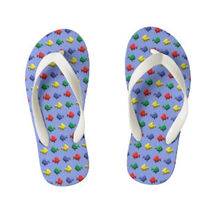 Colourful Fish Pattern Kid's Flip Flops