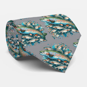 Colourful Fish Print Tie