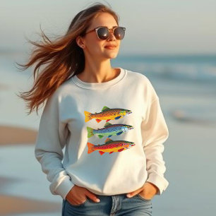 Colourful Fish Rainbow Trout Sweatshirt