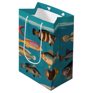 Colourful Fish Under Blue Ocean Water  Medium Gift Bag