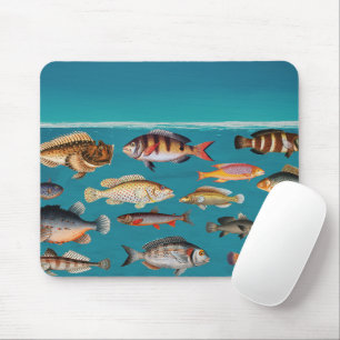 Colourful Fish Under Blue Ocean Water  Mouse Pad