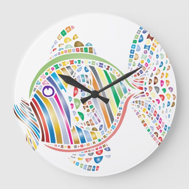 Colourful Fish Wall Clock (Front)