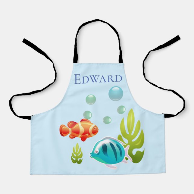 Colourful Fish with Bubbles & Seaweed Apron (Front)
