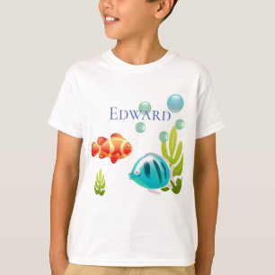 Colourful Fish with Bubbles & Seaweed T-Shirt
