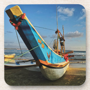 Colourful Fishing Boat By The Ocean Coaster