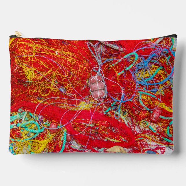 Colourful fishing nets accessory pouch (Front)