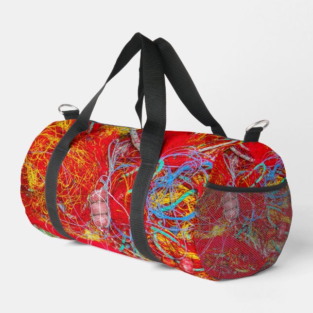 Colourful fishing nets duffle bag (Right Corner)