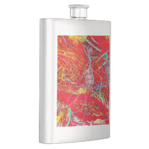 Colourful fishing nets hip flask