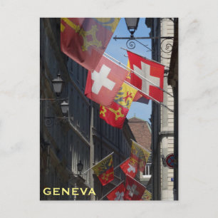 Colourful Flags in Geneva, Switzerland Postcard