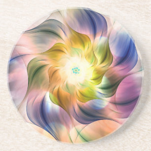 Colourful Flame Floral  Coaster