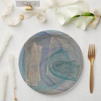 Colourful Flame Fractal Paper Plate