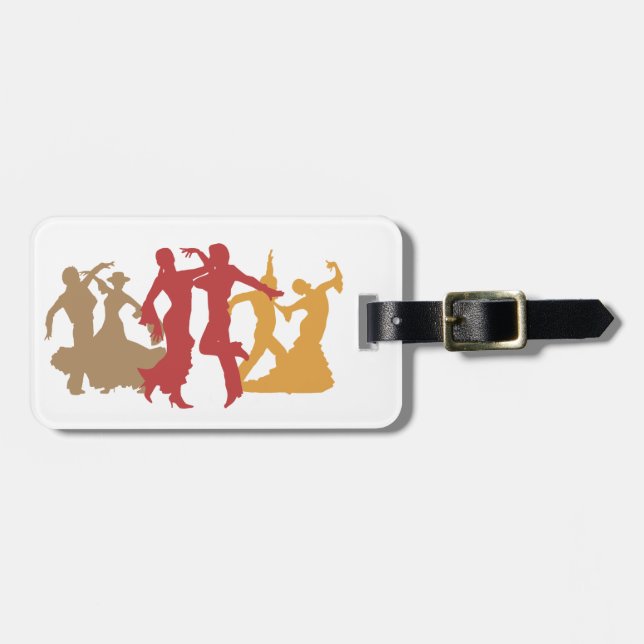 Colourful Flamenco Dancers Luggage Tag (Front Horizontal)