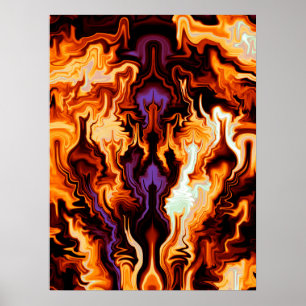 Colourful Flames Fractal Poster