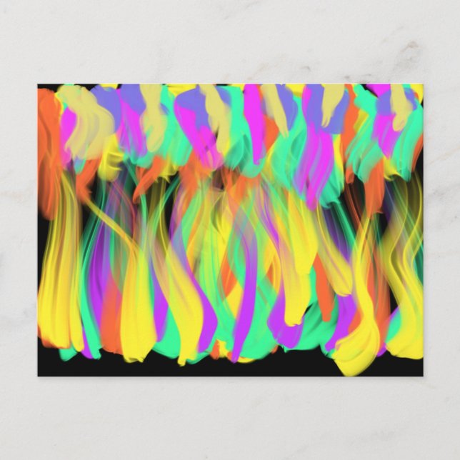 Colourful Flames Modern Christian Abstract Art Postcard (Front)