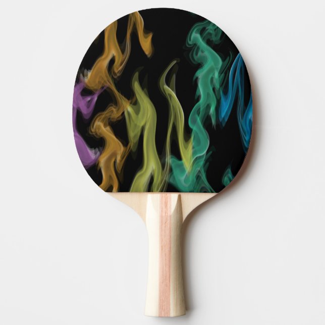 Colourful Flames Ping Pong Paddle (Front)
