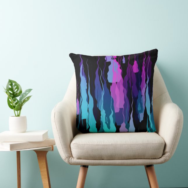 Colourful Flames Throw Pillow (Chair)