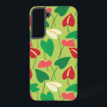 Colourful flamingo flowers pattern samsung galaxy case<br><div class="desc">Red,  green,  and white flamingo flowers pattern.</div>