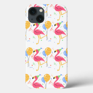 Colourful Flamingo Party Pattern Phone Wallpape iPhone 13 Case