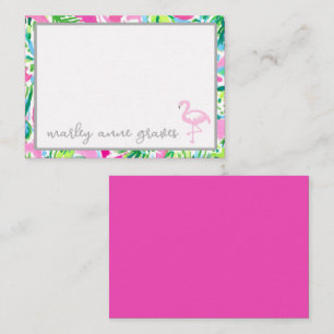Colourful Flamingo Personalized Note Cards