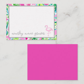 Colourful Flamingo Personalized Note Cards