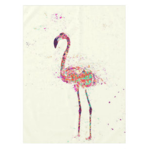 Colourful Flamingo Print Art Gift Lover Tablecloth