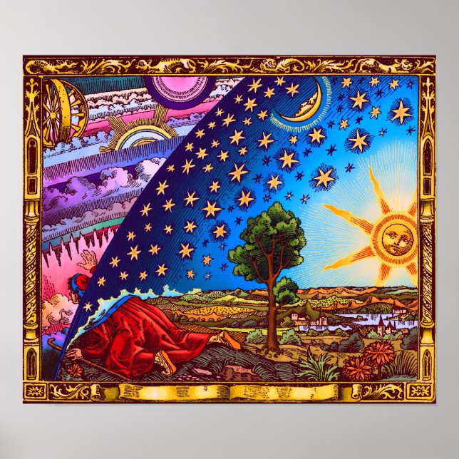 Colourful Flammarion Dome Poster (with border) (Front)