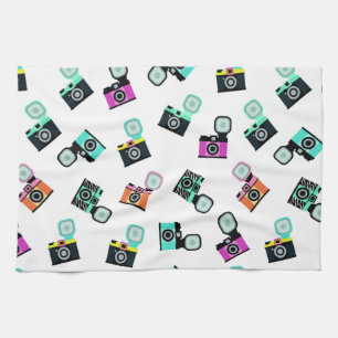 Colourful Flash Camera Drink Placemats Kitchen Towel
