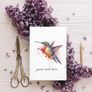 Colourful Flight, watercolor hummingbird custom Postcard