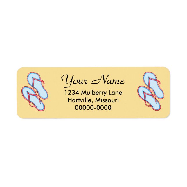 Colourful Flip Flops 3 Return Address Labels (Front)