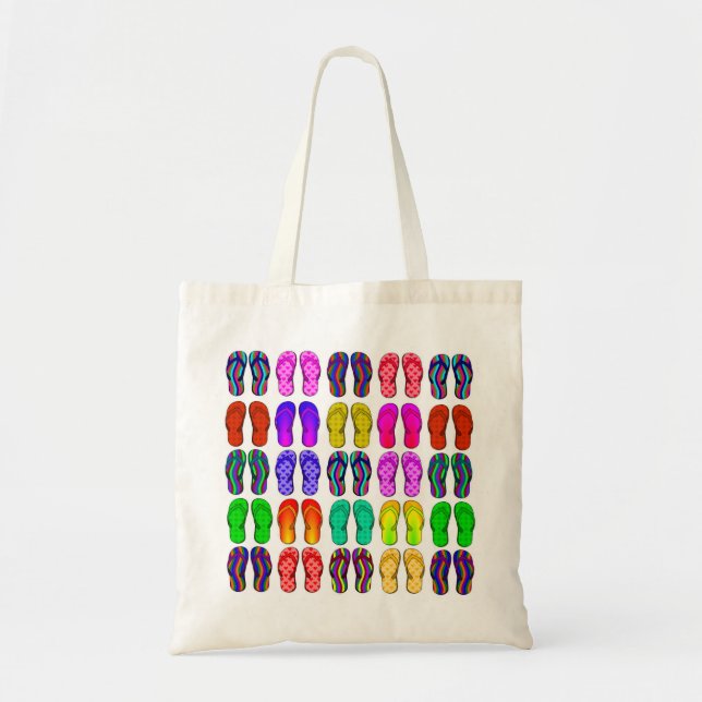 Colourful Flip Flops Beach Bag (Front)