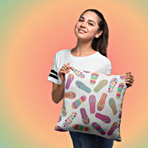 Colourful Flip Flops Decorative Throw Pillow