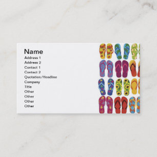Colourful Flip Flops Vector Set Business Card
