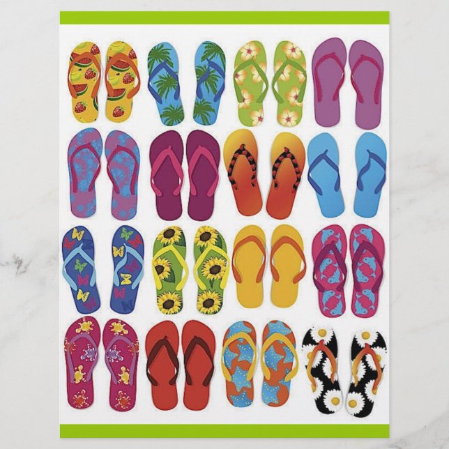 Colourful Flip Flops Vector Set Flyer (Front)