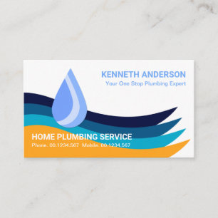 Colourful Flooded Water Layers Pipe Fitter Plumber Business Card