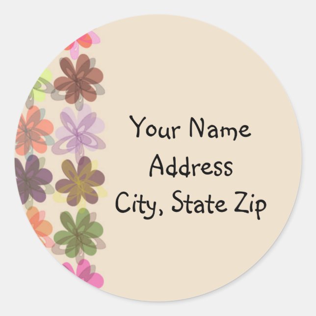 Colourful Flora Party Sticker (Front)