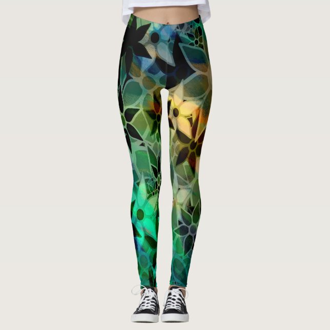 Colourful Floral #2 Leggings (Front)