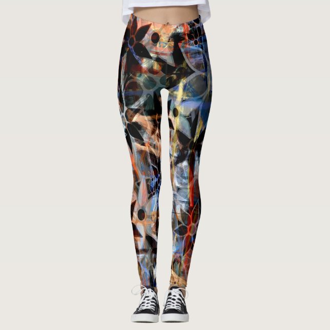 Colourful Floral #5 Leggings (Front)