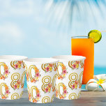 Colourful Floral 80th Birthday Gold Number 80 Part Paper Cups<br><div class="desc">80th birthday party cups with colourful pattern of gold number 80 decorated with pretty flowers. Feminine and elegant design with watercolor floral arrangements in shades of pink yellow orange and purple. Perfect for 80th birthday celebration,  spring or summer birthday lunch,  garden tea party etc.</div>