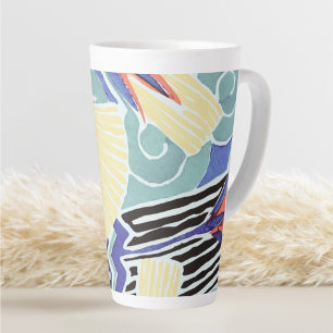 Colourful Floral Abstract Art Pattern by E.A. Ségu Latte Mug