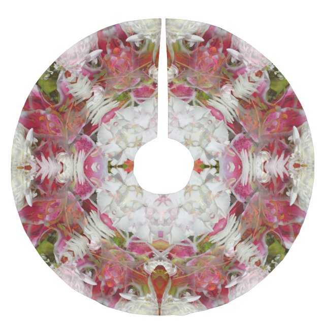 Colourful Floral Abstract Brushed Polyester Tree Skirt (Front)