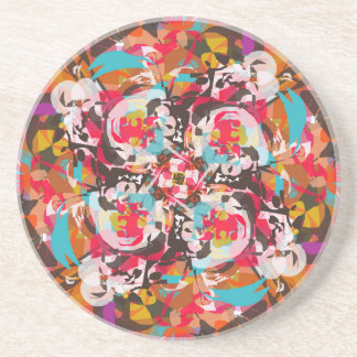 Colourful Floral Abstract Design Coaster